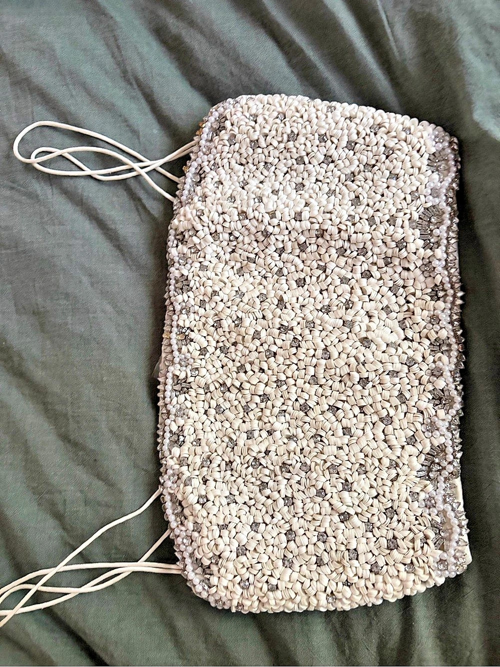 Alice + Olívia Beaded Clutch Beaded Clutch in Cream NWT